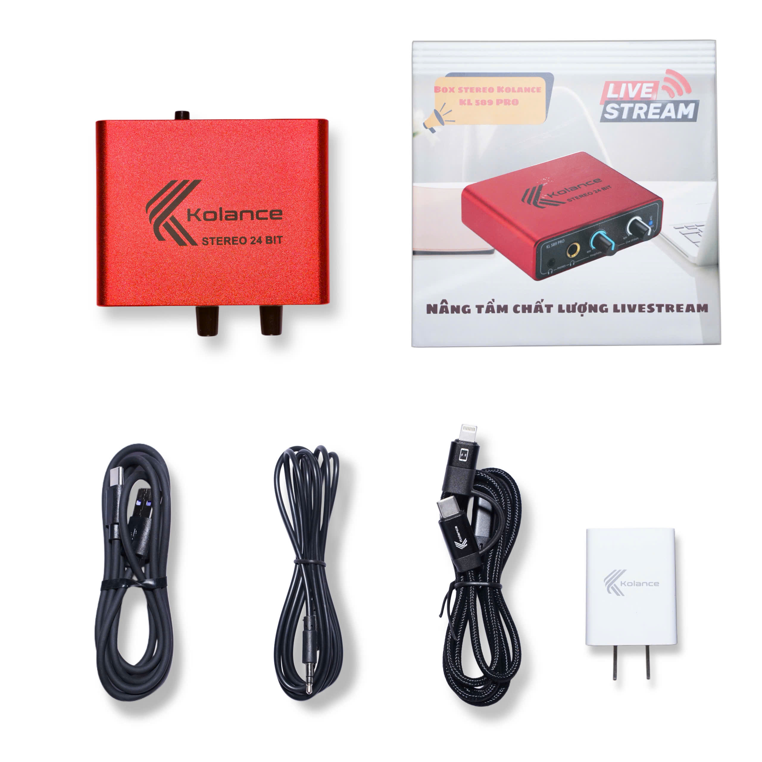 [Chính Hãng] Box Livestream Stereo Kolance KL589 Pro 24 BIT Kết Nối Dễ Dàng, Âm Thanh Chuyên Nghiệp, Sản Phẩm Thuộc Thương Hiệu Kolance Chính Hãng