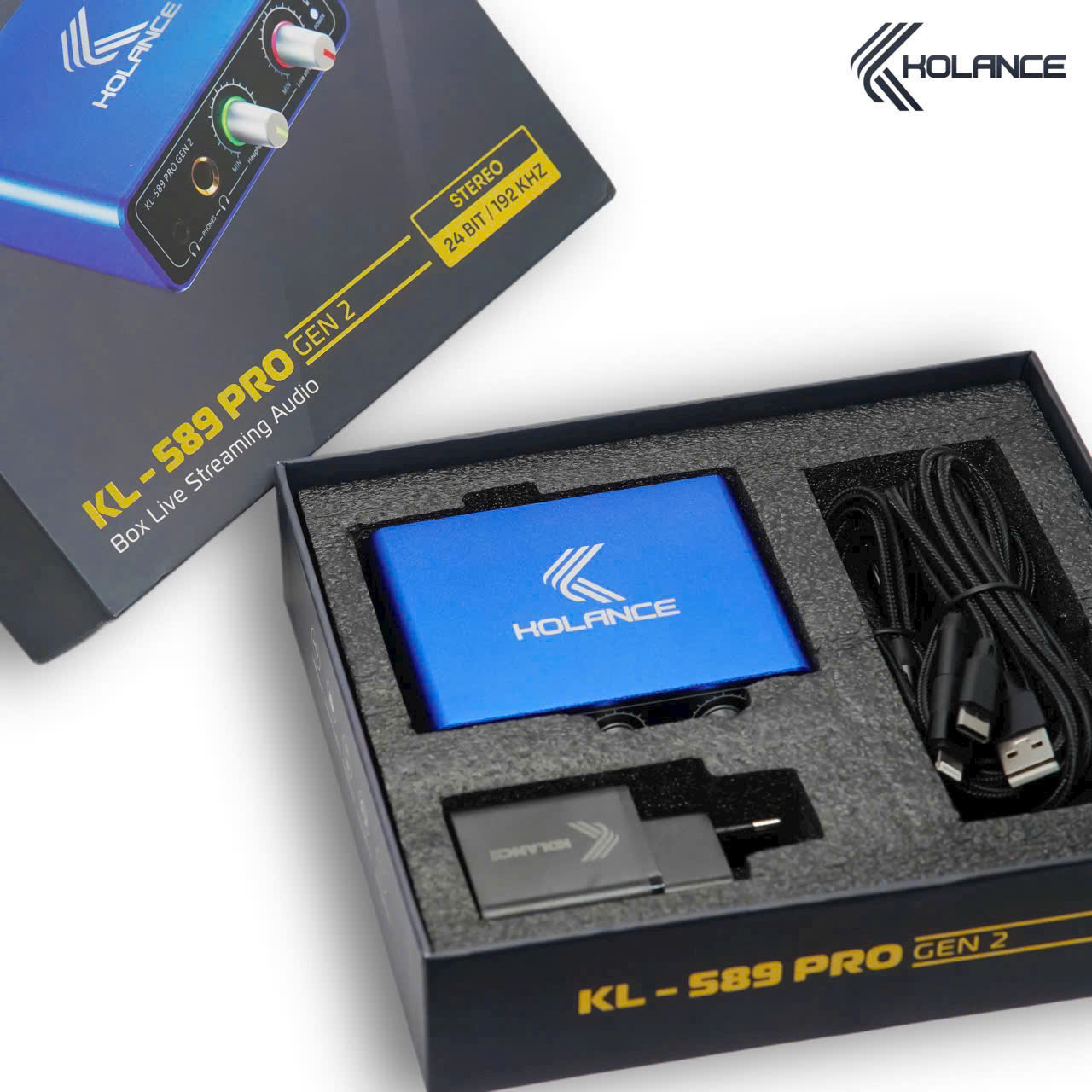 [Chính Hãng] Box Livestream Stereo 24 BIT Kolance KL589 Pro Gen 2 - Vừa Hát Live Vừa Sạc KL-589 Tích Hợp Soundcard Âm Thanh